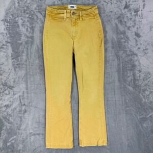 Paige Colette Crop Flare Jeans Women's Size 25 Mustard Yellow Stretch Pants